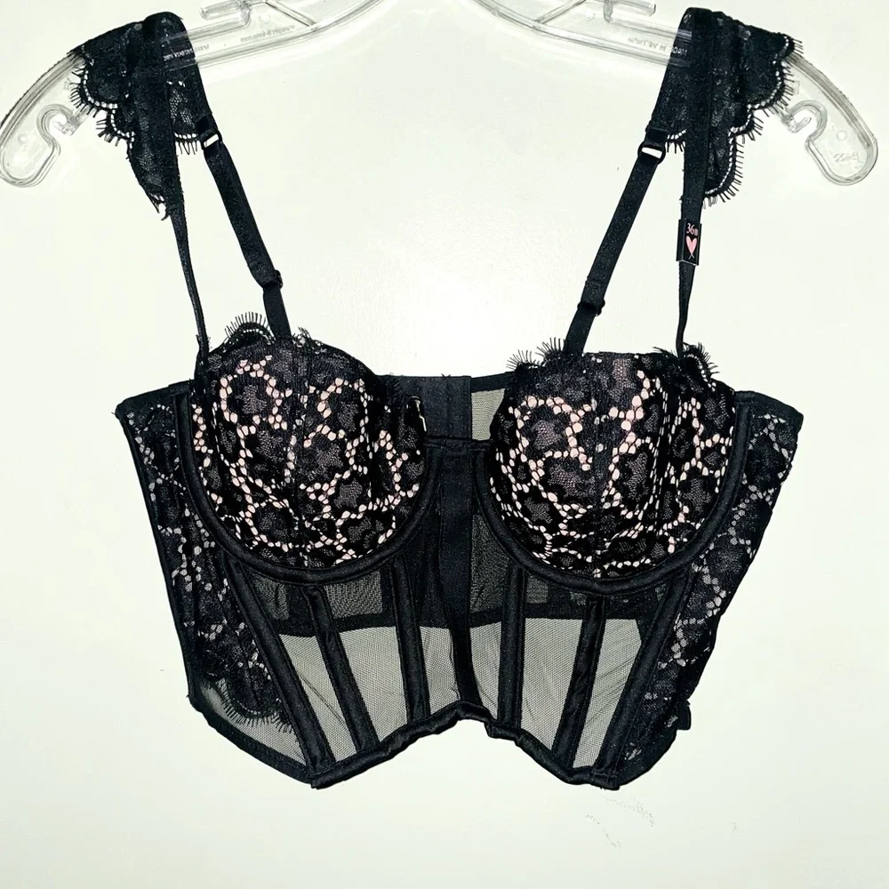 Victoria's Secret Very Sexy Longline Halter Lace Corset Top (NWT) - Picture 4 of 16